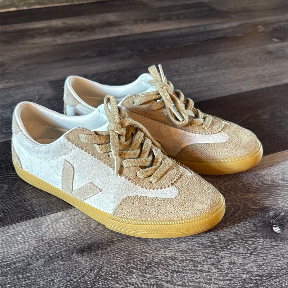 Veja Beige and White Sneakers